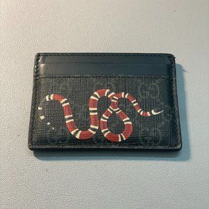 Gucci Kingsnake print GG Supreme card case/holder